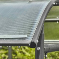 Mottez cykelskur stl modul til 9 cykler - galvaniseret - mrk grn