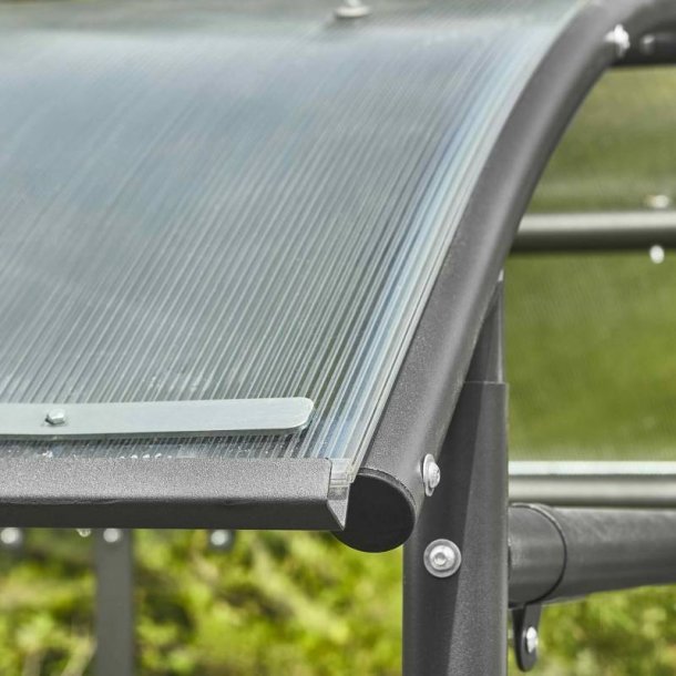 Mottez cykelskur stl modul til 9 cykler - galvaniseret - mrk grn