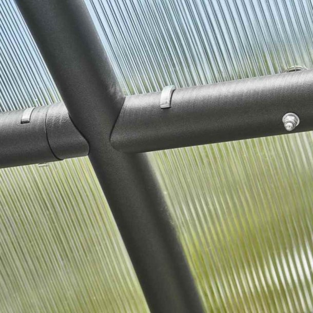 Mottez cykelskur stl modul til 9 cykler - galvaniseret - mrk grn