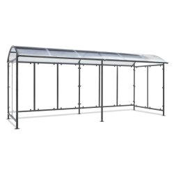 Mottez cykelskur stl til 18 cykler - galvaniseret - antracit Gr