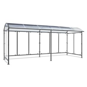 Mottez cykelskur stl til 18 cykler - galvaniseret - antracit Gr