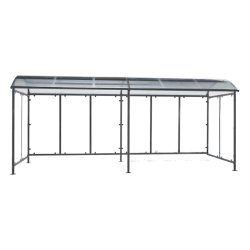 Mottez cykelskur stl til 18 cykler - galvaniseret - antracit Gr