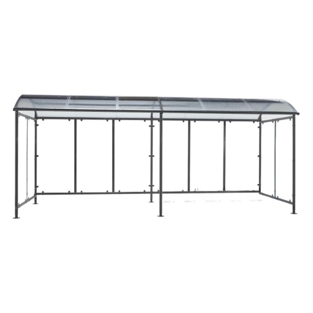 Mottez cykelskur stl til 18 cykler - galvaniseret - antracit Gr