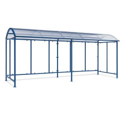 Mottez cykelskur stl til 18 cykler - galvaniseret - bl