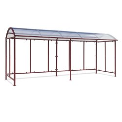 Mottez cykelskur stl modul til 9 cykler - galvaniseret - Bourgogne rd