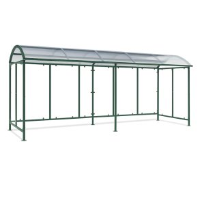 Mottez cykelskur stl til 18 cykler - galvaniseret - Mrk grn