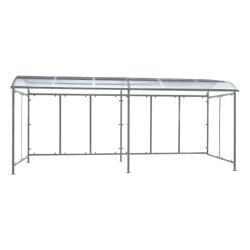 Mottez cykelskur stl til 18 cykler - galvaniseret - lys Gr