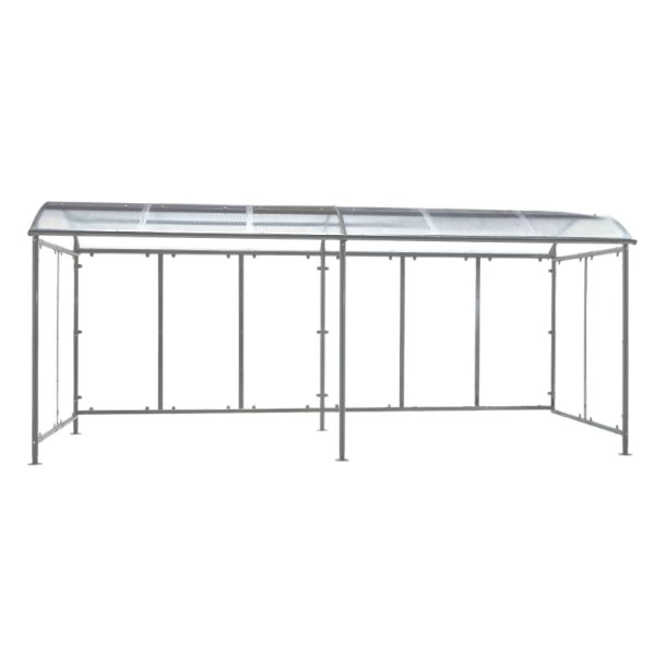 Mottez cykelskur stl til 18 cykler - galvaniseret - lys Gr