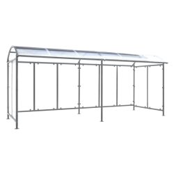 Mottez cykelskur stl modul til 9 cykler - galvaniseret - lys Gr