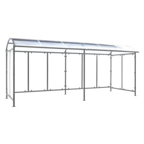 Mottez cykelskur stl til 18 cykler - galvaniseret - lys Gr