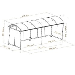 Mottez cykelskur stl til 18 cykler - galvaniseret - bl