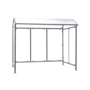 Mottez cykelskur stl til 9 cykler - galvaniseret - lys Gr