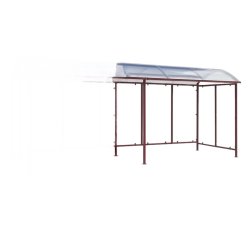 Mottez cykelskur stl modul til 9 cykler - galvaniseret - Bourgogne rd