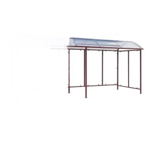 Mottez cykelskur stl modul til 9 cykler - galvaniseret - Bourgogne rd