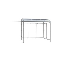 Mottez cykelskur stl modul til 9 cykler - galvaniseret - lys Gr