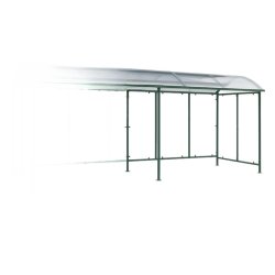 Mottez cykelskur stl modul til 9 cykler - galvaniseret - mrk grn