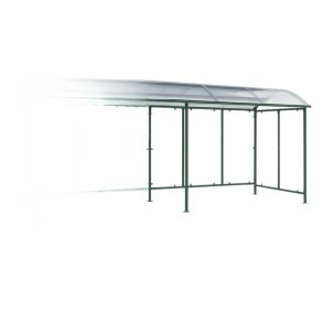 Mottez cykelskur stl modul til 9 cykler - galvaniseret - mrk grn