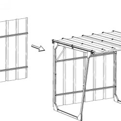 Mottez stl bagside til cykelskur B813C - galvaniseret