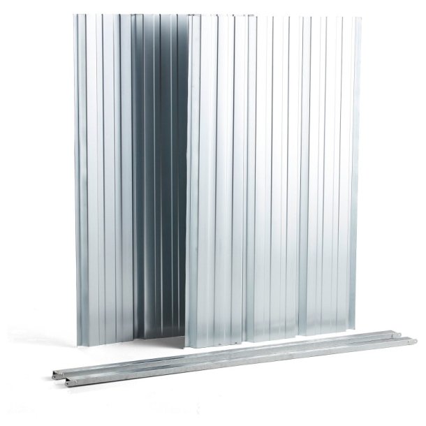 Mottez stl bagside til cykelskur B813C - galvaniseret