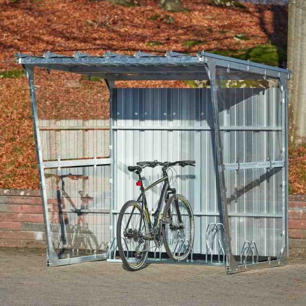 Mottez cykelskur stl bagside til B813C - galvaniseret
