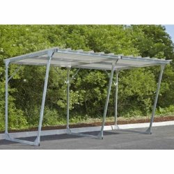 Mottez cykelskur stl modul til 5 cykler - galvaniseret (med stativ)