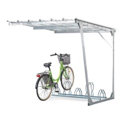 Mottez cykelskur stl modul til 5 cykler - galvaniseret (med stativ)