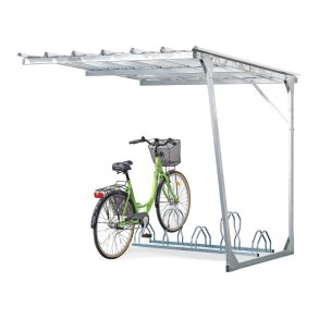 Mottez cykelskur stl modul til 5 cykler - galvaniseret (med stativ)