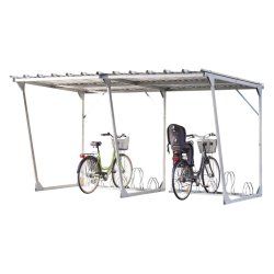 Mottez cykelskur stl modul til 5 cykler - galvaniseret (med stativ)