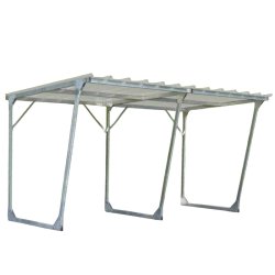 Mottez cykelskur stl modul til 5 cykler - galvaniseret (uden stativ)