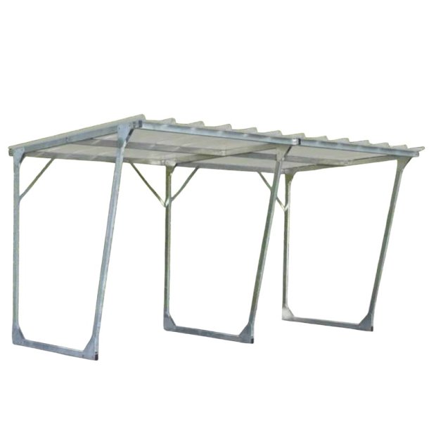 Mottez cykelskur stl modul til 5 cykler - galvaniseret (uden stativ)