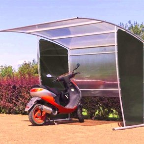 Mottez cykelskur stl til 6 cykler - galvaniseret - grn (uden stativ)