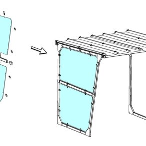 Mottez sidestykke til cykelskur B813C - 6 mm Plexiglas