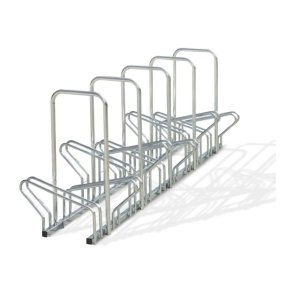 Cykelstativ til 10 cykler gr - 30mm galvaniseret stl - Tyveribjler