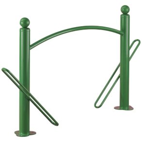 Cykelstativ til 2 cykler grn - 76mm Epoxypulver stl stende