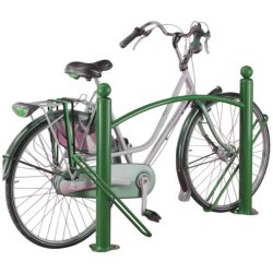 Cykelstativ til 2 cykler grn - 76mm Epoxypulver stl stende