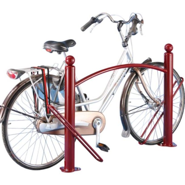 Cykelstativ til 2 cykler rd - 76mm Epoxypulver stl stende