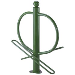 Cykelstativ til 2 cykler grn - 76mm Epoxypulver stl stolpe