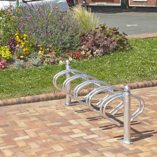 Cykelstativ til 10 cykler gr - 76mm galvaniseret stl