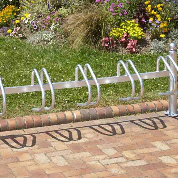Cykelstativ til 5 cykler gr - 76mm galvaniseret stl