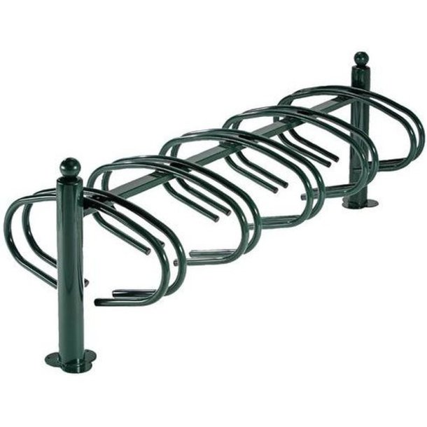 Cykelstativ til 10 cykler grn - 76mm Epoxy malet stl