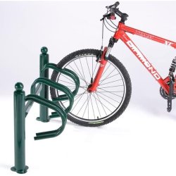 Cykelstativ til 3 cykler grn - 76mm Epoxy malet stl