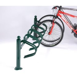 Cykelstativ til 5 cykler grn - 76mm Epoxy malet stl