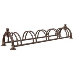 Cykelstativ til 5 cykler rust - 30mm Epoxymalet alu/stl