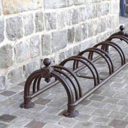 Cykelstativ til 5 cykler rust - 30mm Epoxymalet alu/stl