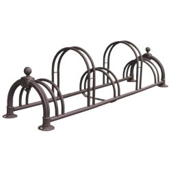 Cykelstativ til 5 cykler rust - 30mm Epoxymalet alu/stl