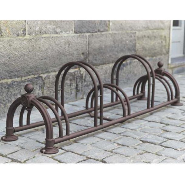 Cykelstativ til 5 cykler rust - 30mm Epoxymalet alu/stl