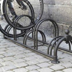 Cykelstativ til 5 cykler sort - 30mm Epoxymalet alu/stl