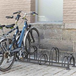 Cykelstativ til 5 cykler sort - 30mm Epoxymalet alu/stl