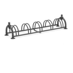 Cykelstativ til 5 cykler sort - 30mm Epoxymalet alu/stl