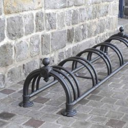 Cykelstativ til 5 cykler sort - 30mm Epoxymalet alu/stl